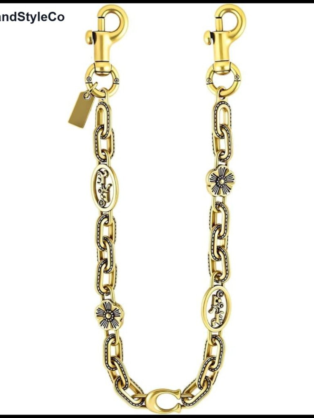 Gold Tone Bag Charm Chain Purse Strap Extender Zinc Alloy Keychain